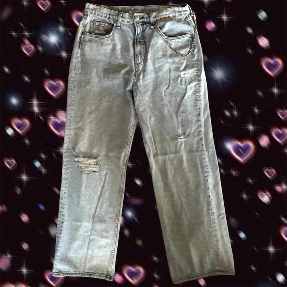 Rag And Bone Ruth Super High Rise Chain Jeans Sz 30 90s Denim Pants Grunge - Picture 8 of 16